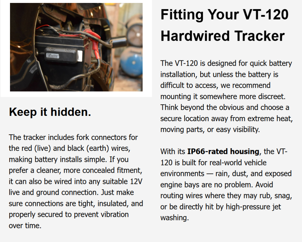 ANTI THEFT TRACKER FITTING